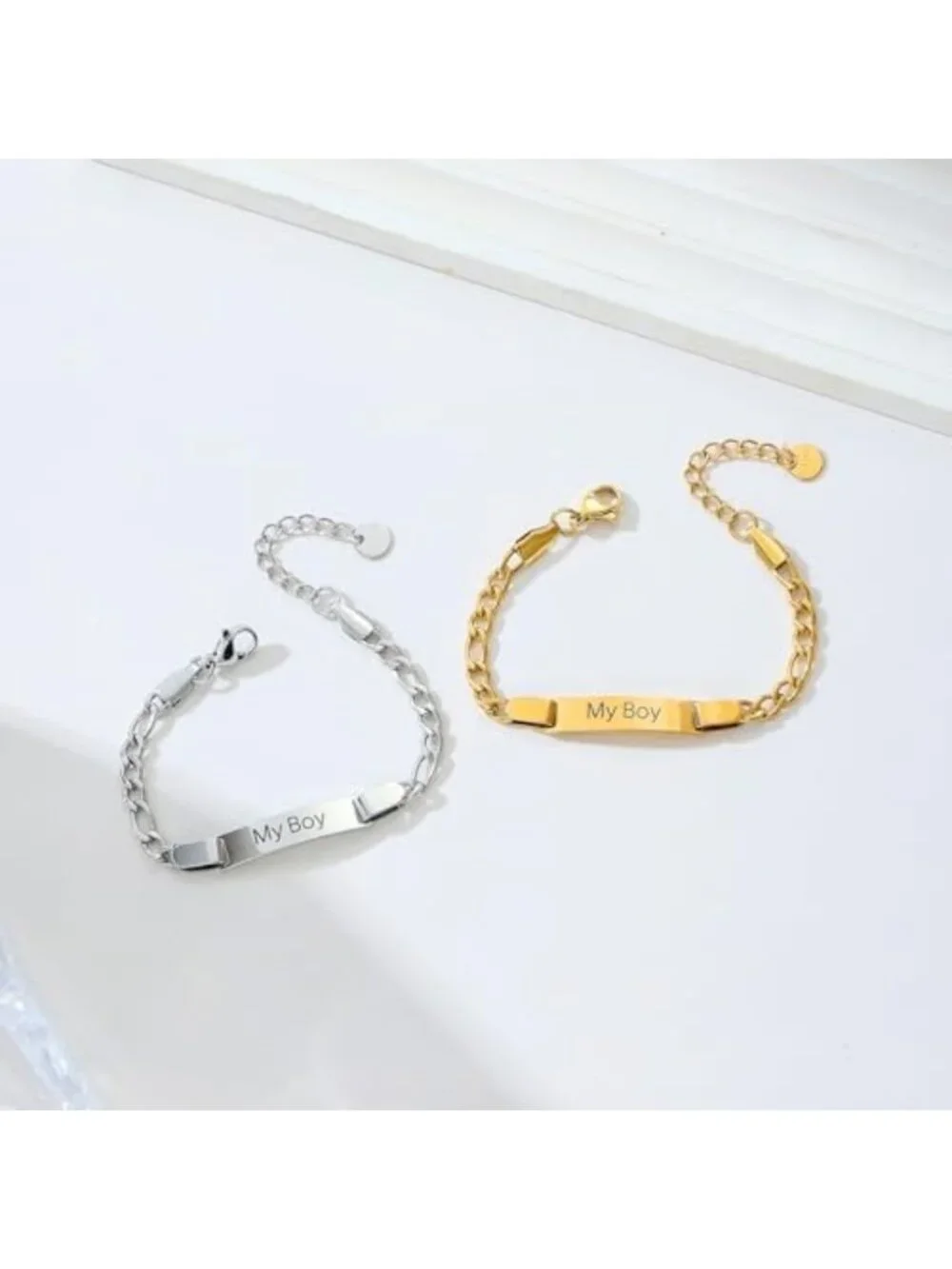 Stylish Waterproof Stainless Steel Figaro Bracelet for Baby Boys - Perfect